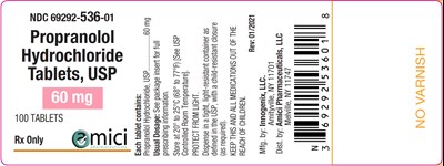 Propranolol 60mg 100ct Label